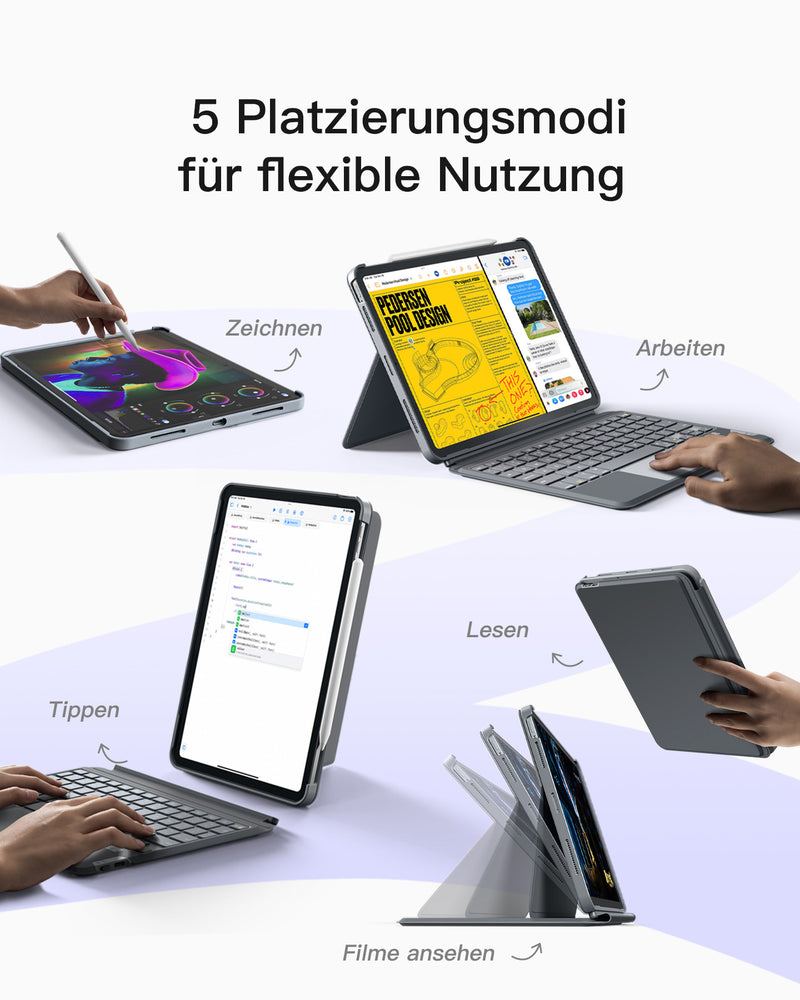 Abnehmbare iPad Tastatur mit Touchpad für das iPad 10.9-Zoll (10th), KB04112