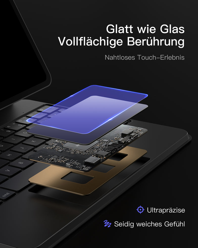 Magnetische Tastatur Hülle für iPad Air 11" M3/M2 (2025/2024), iPad Air 6/5/4, iPad Pro 11" 4/3/2/1, QWERTZ, KB19117