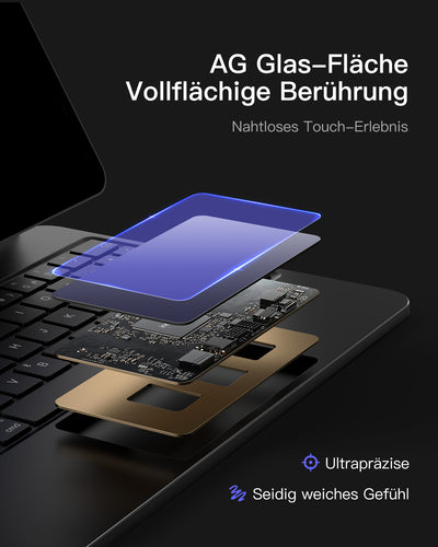 Magnetische Schwebetastatur für iPad Pro 11-Zoll M4 2024, Schnelles Laden mit Displayanzeige, KB09121