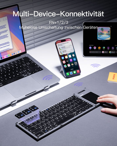 AI Keyboard with Touchpad, Foldable, Compatible with iOS, Android, Windows, KB06101