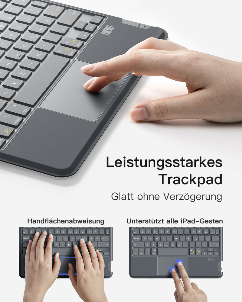 Abnehmbare iPad Tastatur für das iPad 11" 11 Gen (A16 2025), iPad 10.9" 10 Gen (2022), KB04112