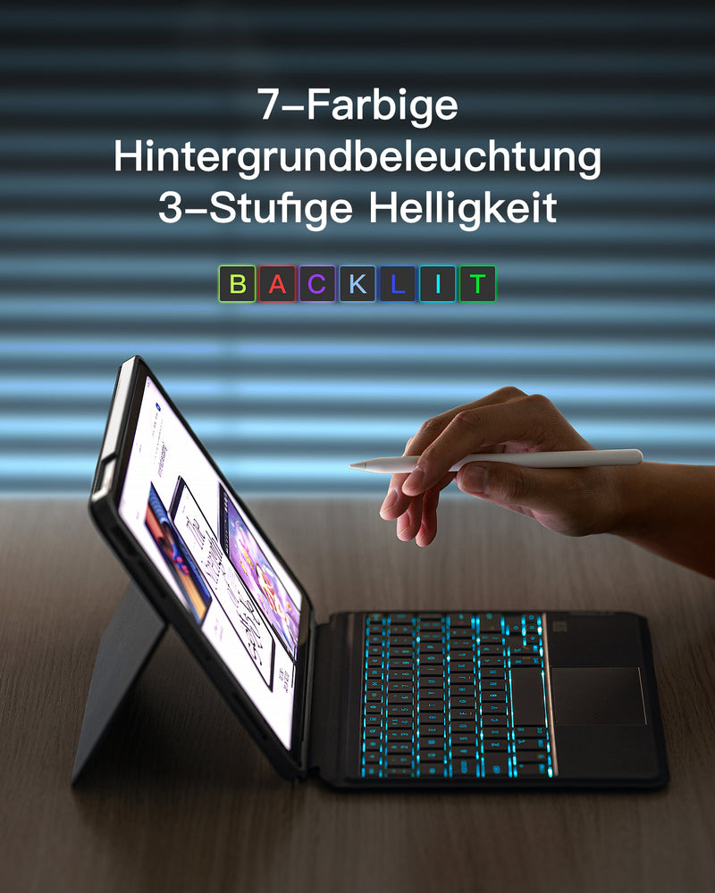 Abnehmbare iPad Tastatur für das iPad 11" 11 Gen (A16 2025), iPad 10.9" 10 Gen (2022), KB04112