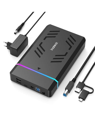 USB 3.0 Externes Festplattengehäuse für 2.5''/3.5'' SATA HDD und SSD, 20TB, FE3003