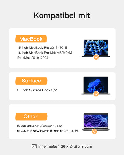 EdgeKeeper 360° Rundumschutz Laptoptasche Hülle 13-16 Zoll mit Zubehörtasche, LB01006/S1