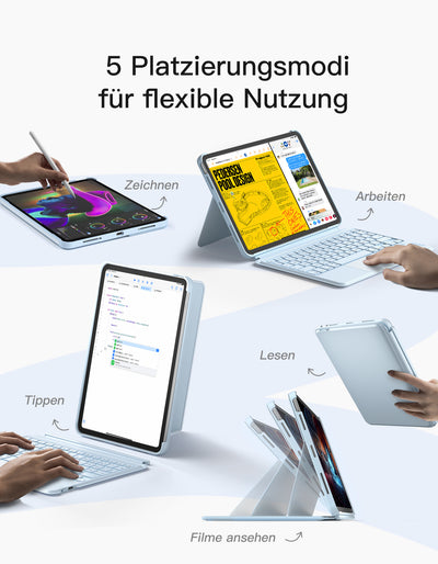 Abnehmbare iPad Tastatur für das iPad 11" 11 Gen (A16 2025), iPad 10.9" 10 Gen (2022), KB04112