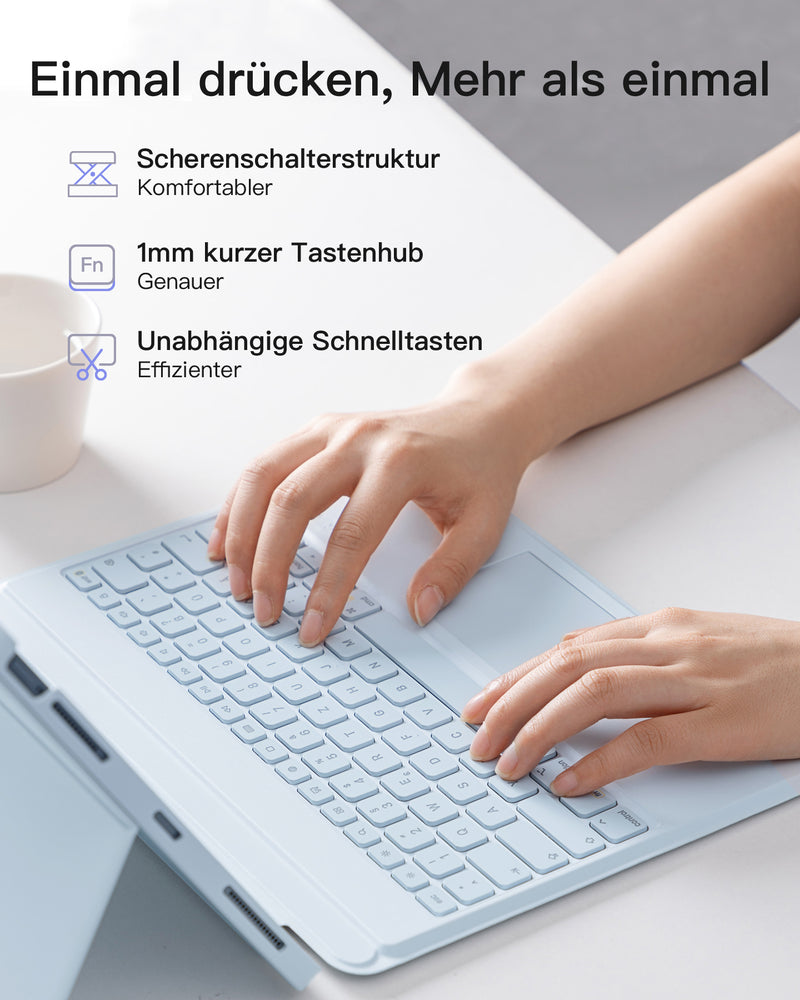 Abnehmbare Tastatur für iPad Air 13" M3/M2 (2025/2024), iPad Air 6, iPad Pro 12.9" (6/5/4/3th), KB04118