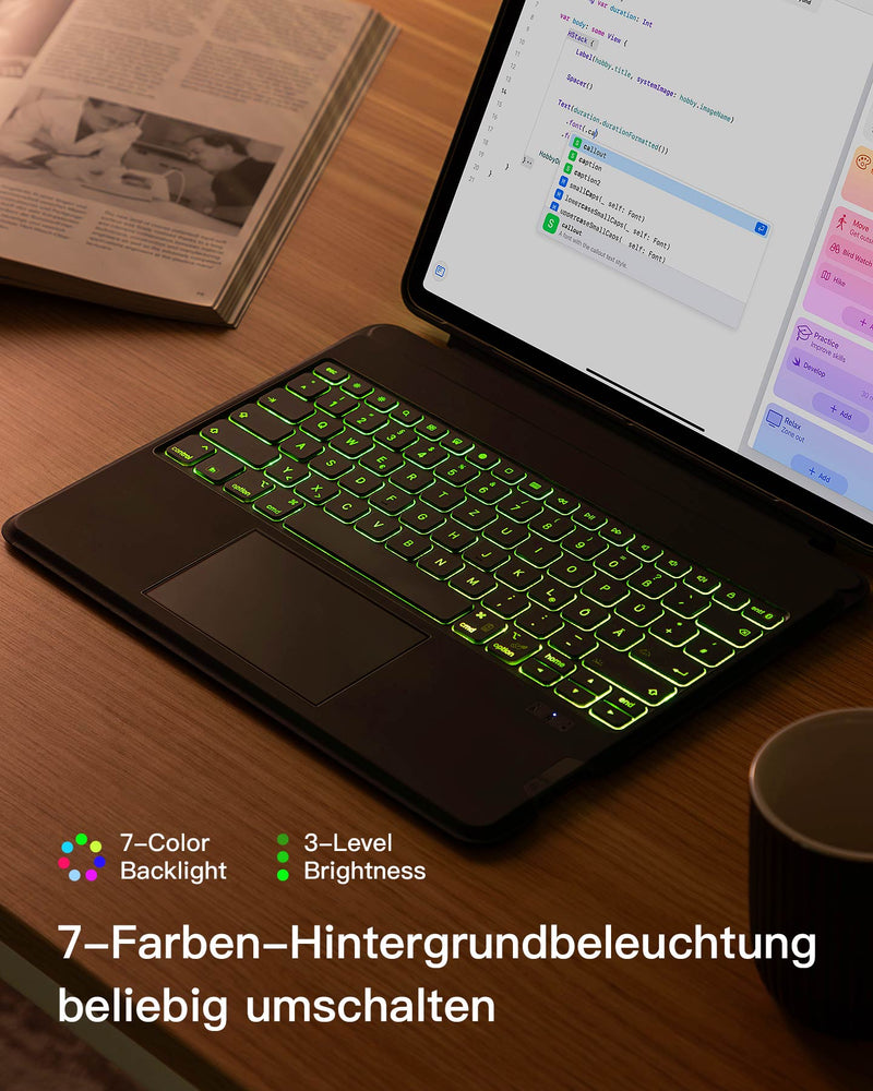 Abnehmbare Tastatur für iPad Air 13-Zoll (6), iPad Pro 12.9-Zoll (6/5/4/3), KB04118
