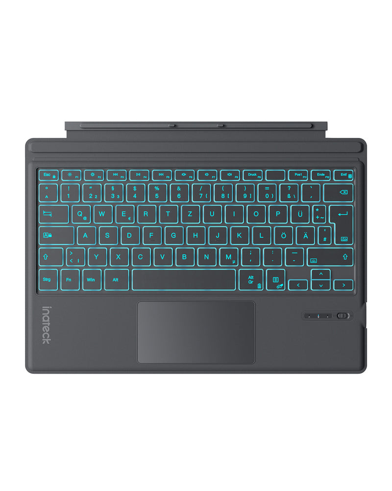 Surface Pro 7 Tastatur für Surface Pro 7/7+/6/5/4, 7 Farben Hintergrundbeleuchtung, mit Trackpad, KB02027