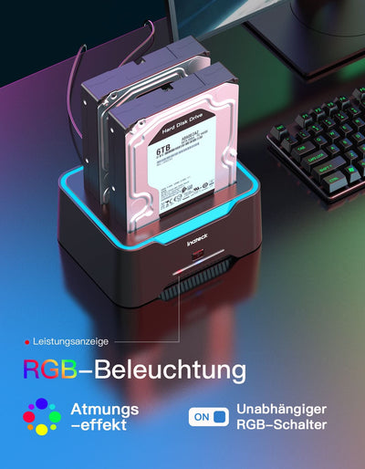 Offline-Klonfunktion, für 2.5 und 3.5 Zoll SATA HDD und SSD, unterstützt UASP, SA02004