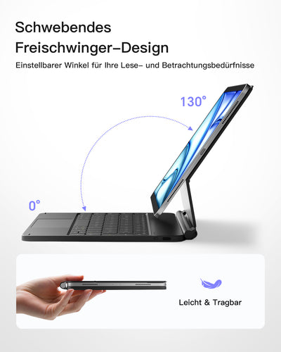 Magnetische Tastaturhülle für iPad Air 11" M3/M2 (2025/2024), iPad Air 6/5/4, iPad Pro 11" 4/3/2/1, KB09119