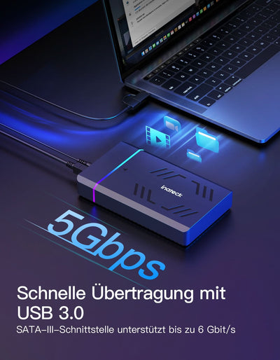 USB 3.0 Externes Festplattengehäuse für 2.5''/3.5'' SATA HDD und SSD, 20TB, FE3003