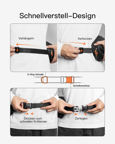 Gürteltasche mit RFID-Blockierung, mit verstellbarem Schulterriemen, FB01002