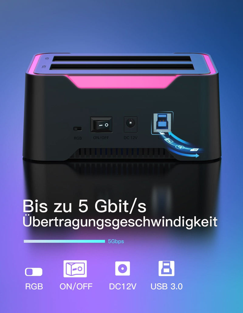 Offline-Klonfunktion, für 2.5 und 3.5 Zoll SATA HDD und SSD, unterstützt UASP, SA02004