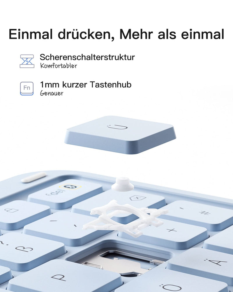 Ultraleicht Tastatur für iPad 11" (A16 2025), iPad 10, iPad Air 11" M3/M2 (2025/2024), iPad Air 7/6/5/4, iPad Pro 11" 4/3/2/1, QWERTZ, KB04122