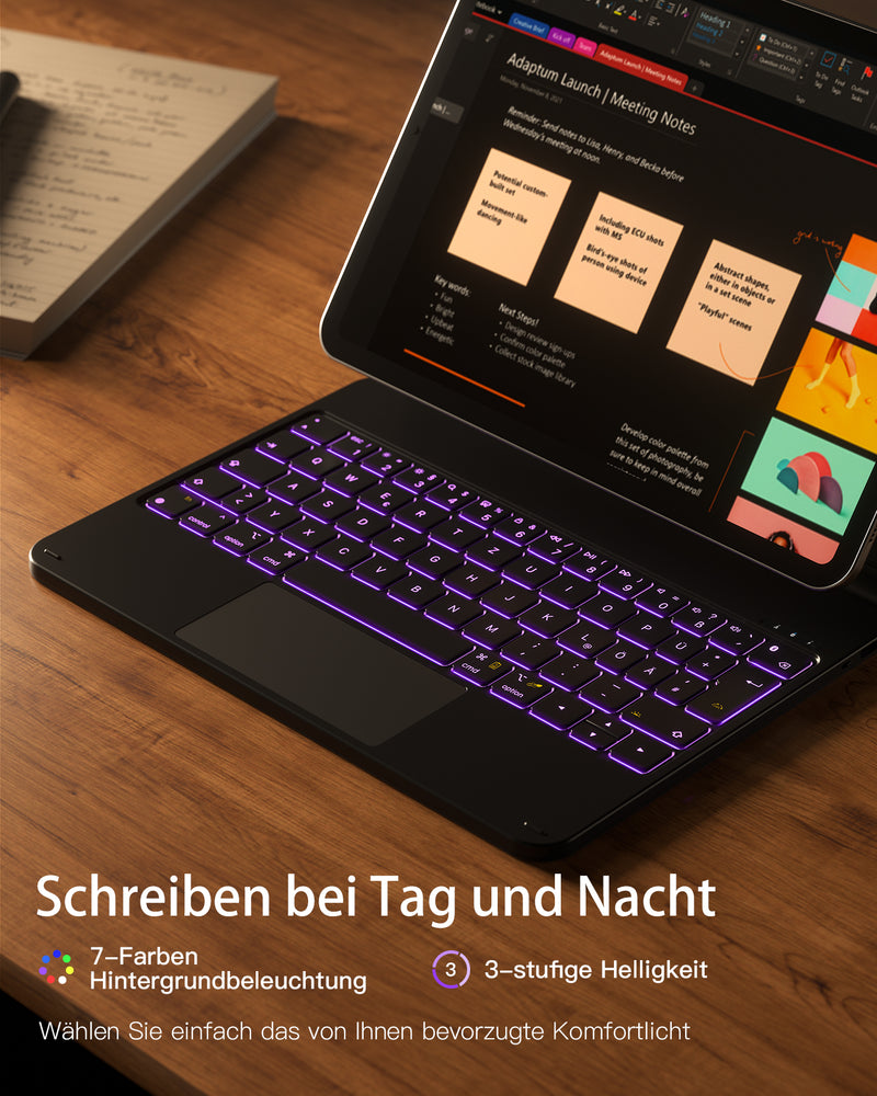 Magnetische Tastaturhülle für iPad Air 11" M3/M2 (2025/2024), iPad Air 6/5/4, iPad Pro 11" 4/3/2/1, KB09119