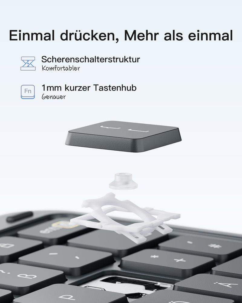 Ultraleicht Tastatur für iPad Pro 11-Zoll M4 2024, KB04122-11_gray