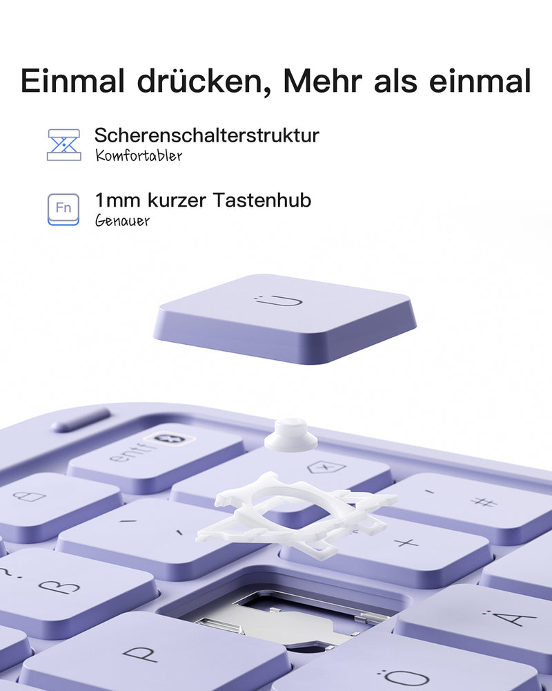 Ultraleicht Tastatur für iPad Air 11-Zoll (6), iPad Air 10,9-Zoll (5/4), iPad 10,9-Zoll (10th), iPad Pro 11-Zoll (4/3/2/1), KB04122