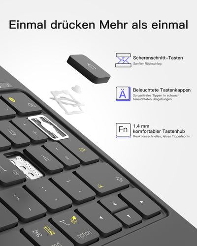 Magnetische Tastaturhülle für iPad Air 11" M3/M2 (2025/2024), iPad Air 6/5/4, iPad Pro 11" 4/3/2/1, KB09119