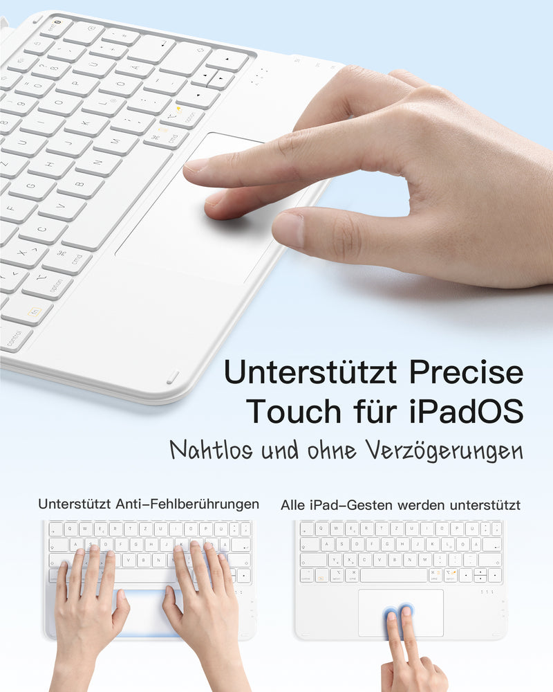 Ultraleicht Tastatur für iPad 11" (A16 2025), iPad 10, iPad Air 11" M3/M2 (2025/2024), iPad Air 7/6/5/4, iPad Pro 11" 4/3/2/1, QWERTZ, KB04122