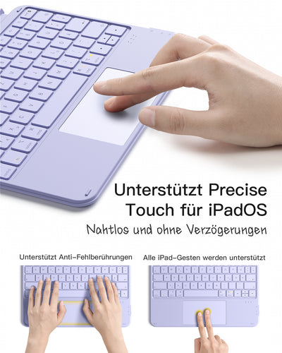 Ultraleicht Tastatur für iPad 11" (A16 2025), iPad 10, iPad Air 11" M3/M2 (2025/2024), iPad Air 7/6/5/4, iPad Pro 11" 4/3/2/1, QWERTZ, KB04122