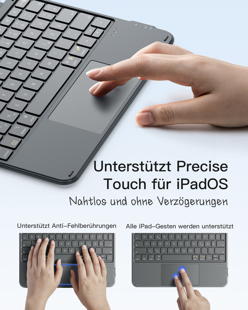 Ultraleicht Tastatur für iPad Pro 11-Zoll M4 2024, KB04122-11_gray