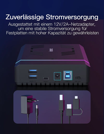 USB 3.0 Externes Festplattengehäuse für 2.5''/3.5'' SATA HDD und SSD, 20TB, FE3003