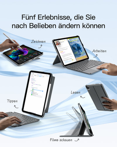 Ultraleicht Tastatur für iPad Pro 11-Zoll M4 2024, KB04122-11_gray