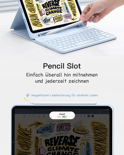 Étui clavier ultraléger pour iPad Air 11 pouces (6), iPad Air 10,9 pouces (5/4), iPad 10e, iPad Pro 11 pouces (4/3/2/1), KB04002