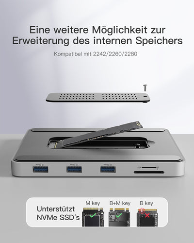 Inateck 8-in-1 iMac 24" 2021 Docking Station, USB 3.2 Gen 2, DK2001