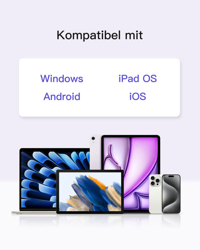AI-Funktion Tablet-Tastatur, Unterstützt Windows, iPad OS, Android, iOS, KB01104