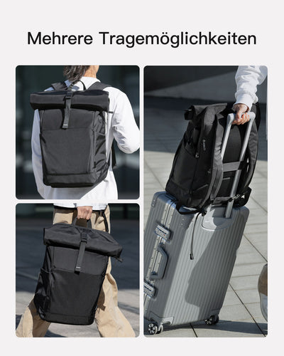 25L-30L RollTop Rucksack, 17 Zoll Laptop Rucksack mit separatem Schuhfach BP01007