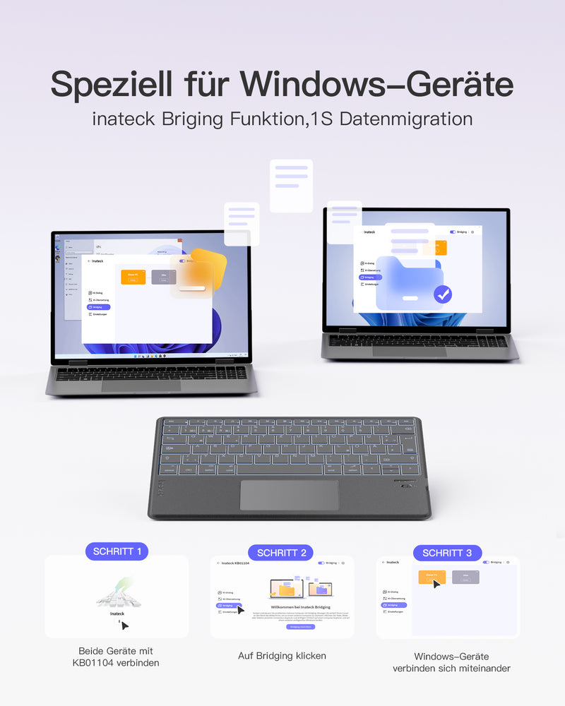 AI-Funktion Tablet-Tastatur, Unterstützt Windows, iPad OS, Android, iOS, KB01104