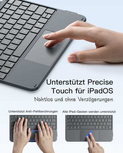 Ultraleicht Tastatur für iPad Air 11-Zoll (6), iPad Air 10,9-Zoll (5/4), iPad 10,9-Zoll (10th), iPad Pro 11-Zoll (4/3/2/1), KB04122