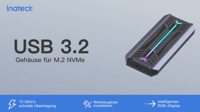 M.2 NVMe SATA SSD HDD, USB 3.2 Gen 2 (10 Gbps) Festplattenlaufwerk unterstützt UASP Trim, FE2024