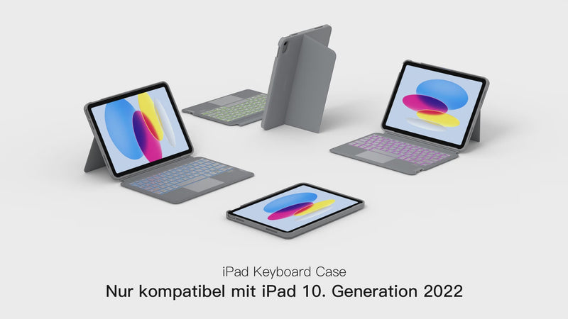 Abnehmbare iPad Tastatur für das iPad 11" 11 Gen (A16 2025), iPad 10.9" 10 Gen (2022), KB04112