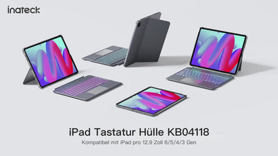 Abnehmbare Tastatur für iPad Air 13-Zoll (6), iPad Pro 12.9-Zoll (6/5/4/3), KB04118