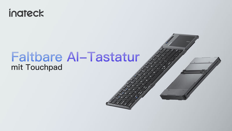 KI-Tastatur mit Touchpad, faltbare, kompatibel mit iOS, Android, Windows, KB06101