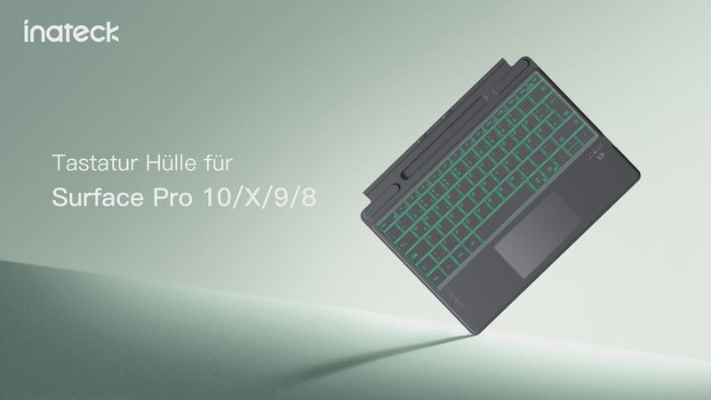 Surface Pro 9 Tastatur für Surface Pro 11/10/9/8/X, 7 Farben Hintergrundbeleuchtung, mit Trackpad, KB05113